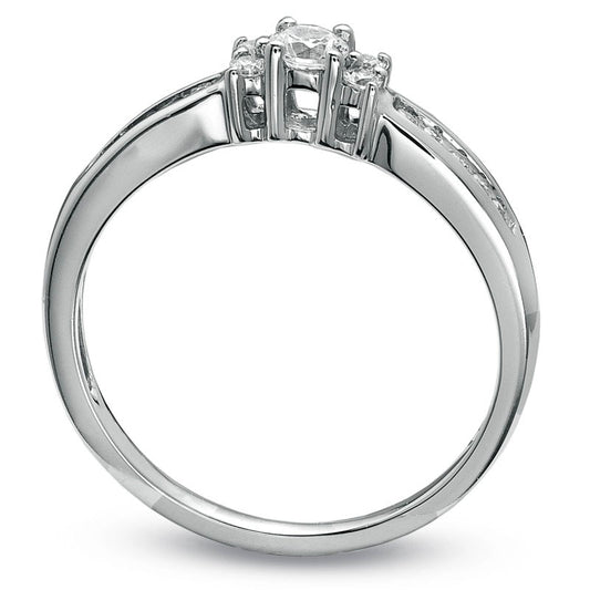 0.25 CT. T.W. Natural Diamond Channel Engagement Ring in Solid 10K White Gold