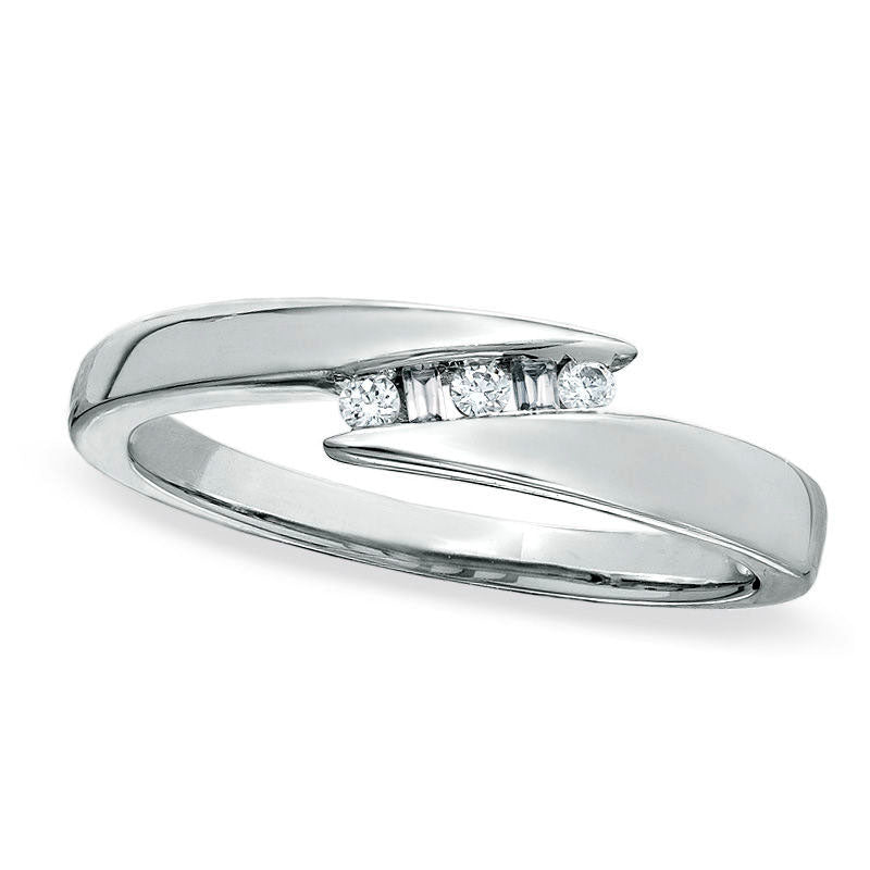 0.13 CT. T.W. Natural Diamond Bypass Band in Sterling Silver