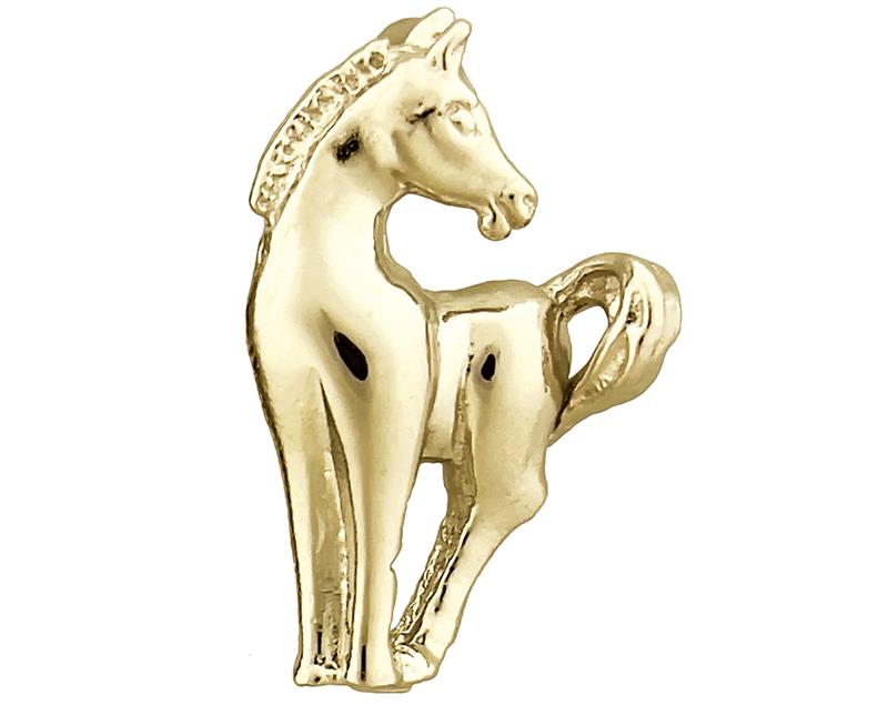 14K Gold Pony Slide Pendant