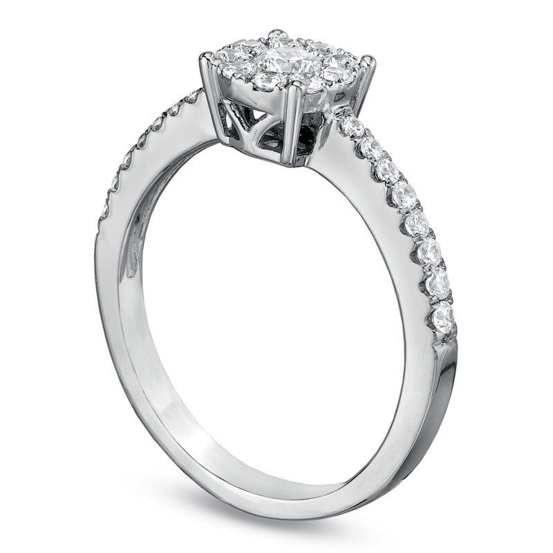 0.50 CT. T.W. Natural Diamond Composite Engagement Ring in Solid 10K White Gold