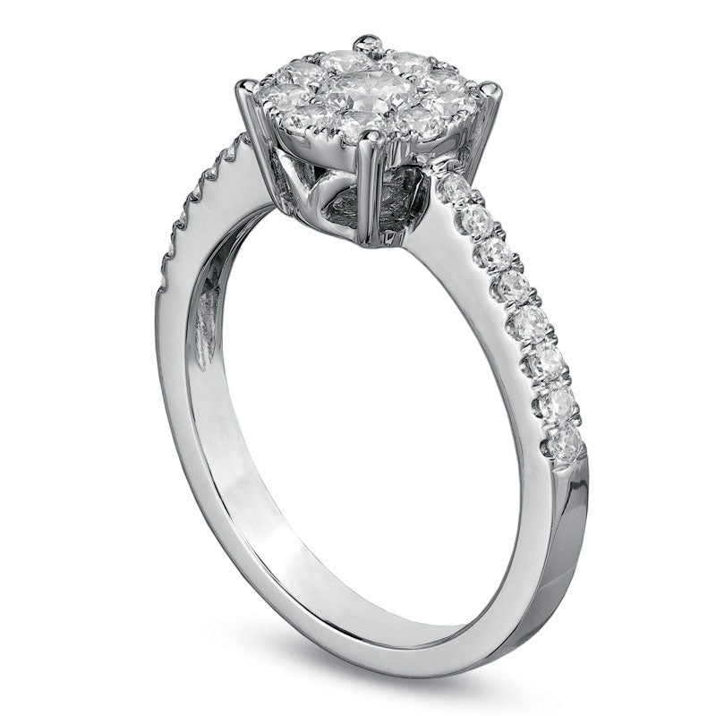 0.63 CT. T.W. Natural Diamond Composite Engagement Ring in Solid 10K White Gold