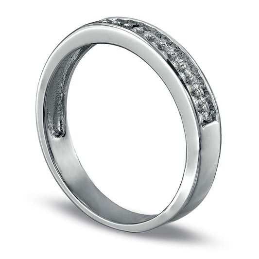 Men's 0.25 CT. T.W. Natural Diamond Wedding Band in Solid 10K White Gold