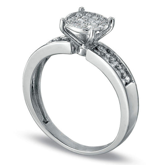 0.33 CT. T.W. Composite Natural Diamond Engagement Ring in Solid 10K White Gold