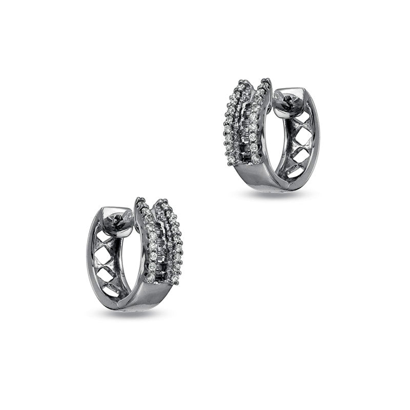 0.25 CT. T.W. Diamond Huggie Earrings in 10K White Gold