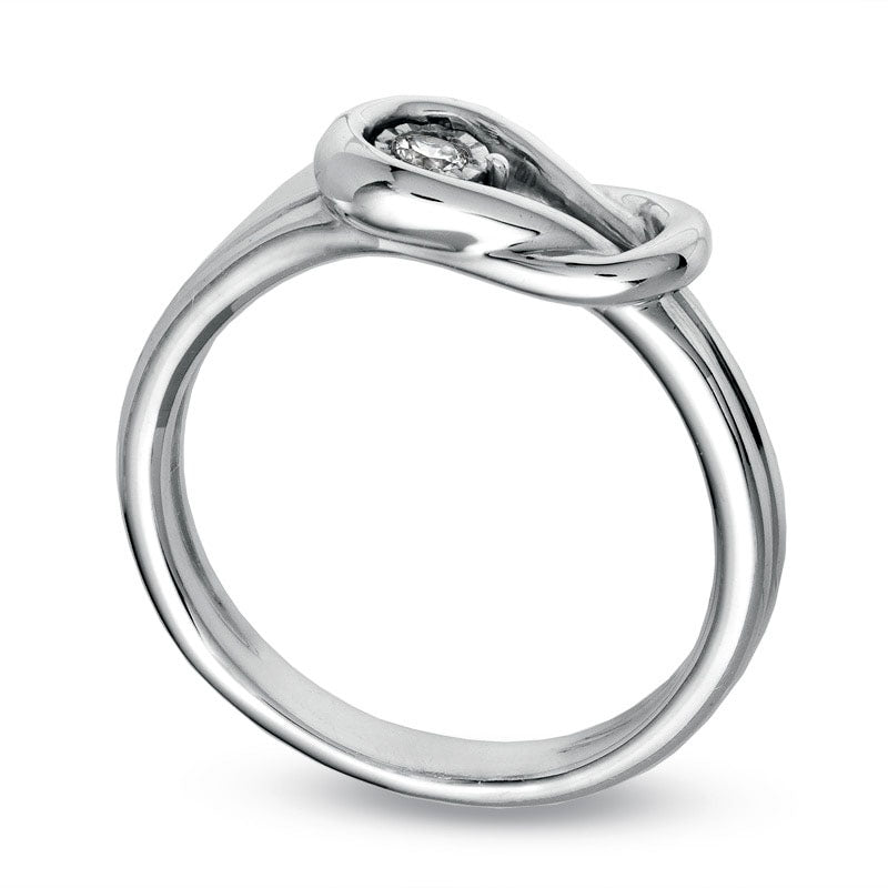 Natural Diamond Accent Everlon™ Promise Ring in Sterling Silver