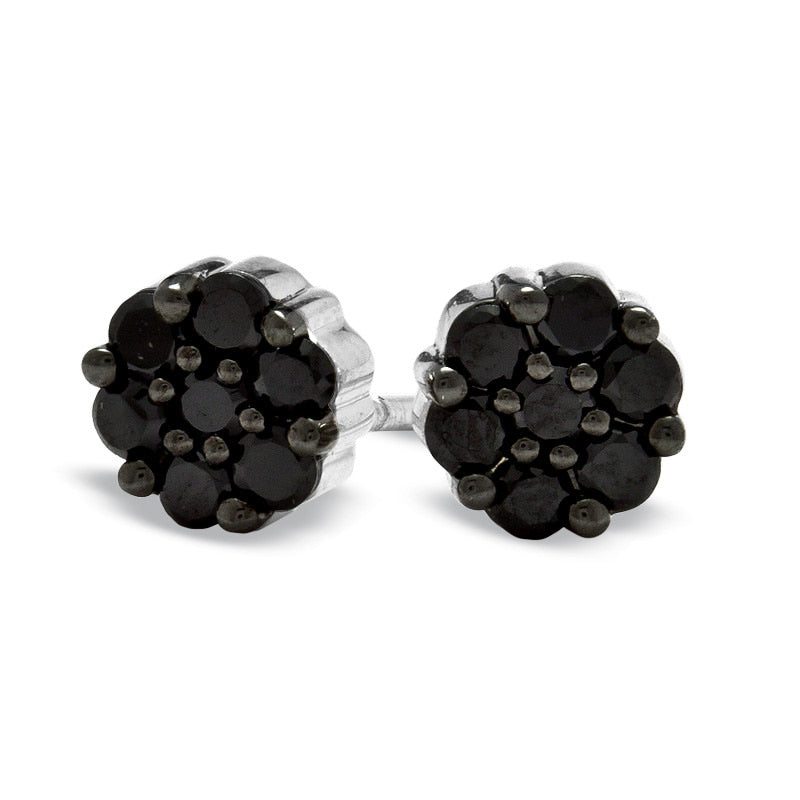 0.5 CT. T.W. Enhanced Black Diamond Stud Earrings in 10K White Gold