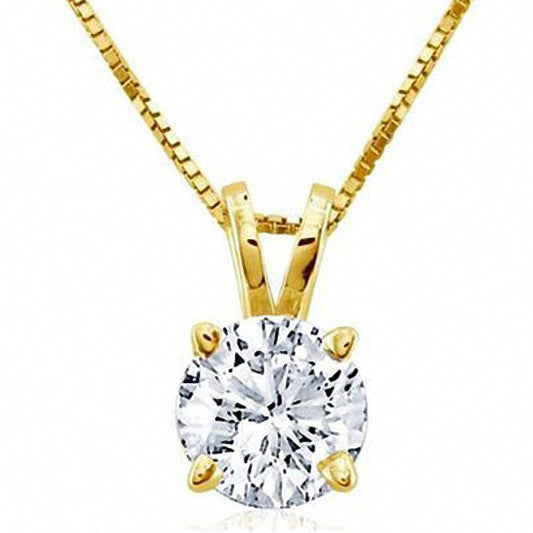 0.75 CT. Certified Natural Clarity Enhanced Solitaire Pendant in 18K Gold (I/SI2)