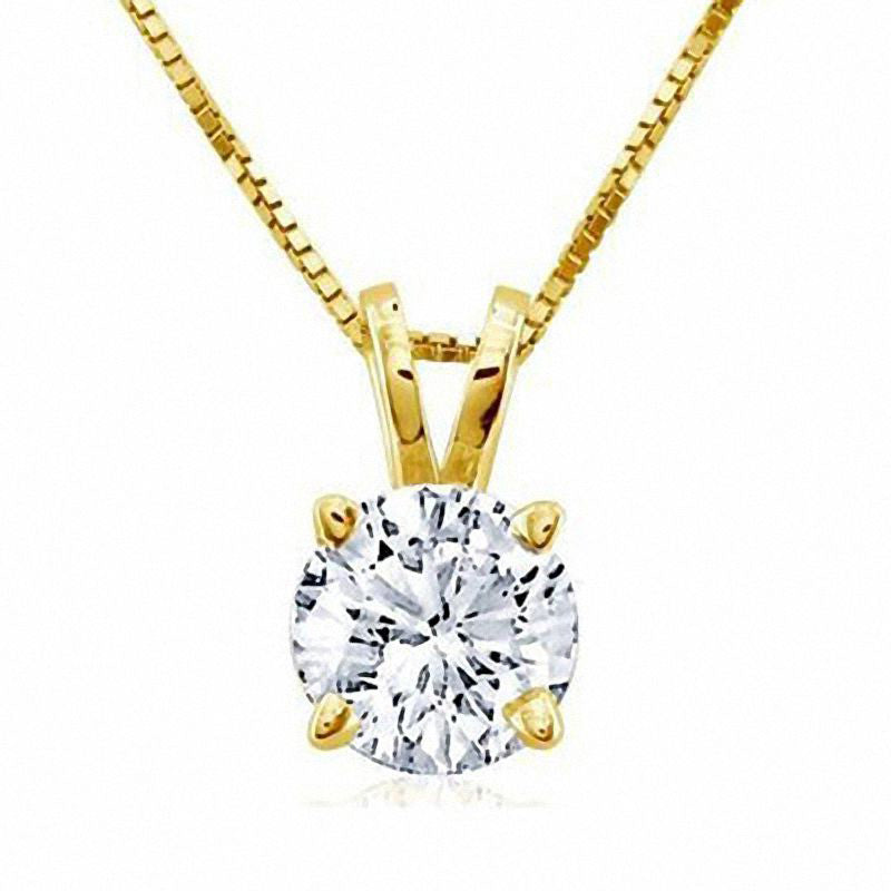 0.75 CT. Certified Natural Clarity Enhanced Solitaire Pendant in 18K Gold (I/VS2)