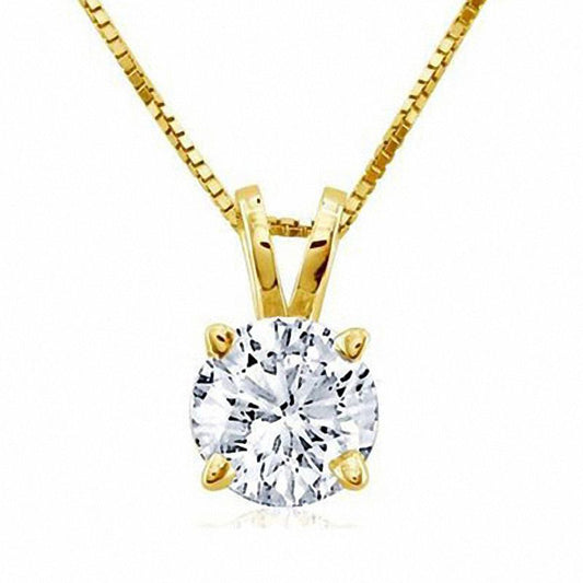 0.75 CT. Certified Natural Clarity Enhanced Solitaire Pendant in 18K Gold (I/VS2)