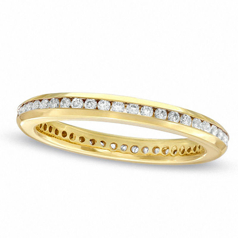 Ladies' 0.50 CT. T.W. Natural Diamond Eternity Channel Set Wedding Band in Solid 14K Gold