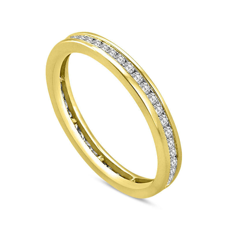 Ladies' 0.50 CT. T.W. Natural Diamond Eternity Channel Set Wedding Band in Solid 14K Gold