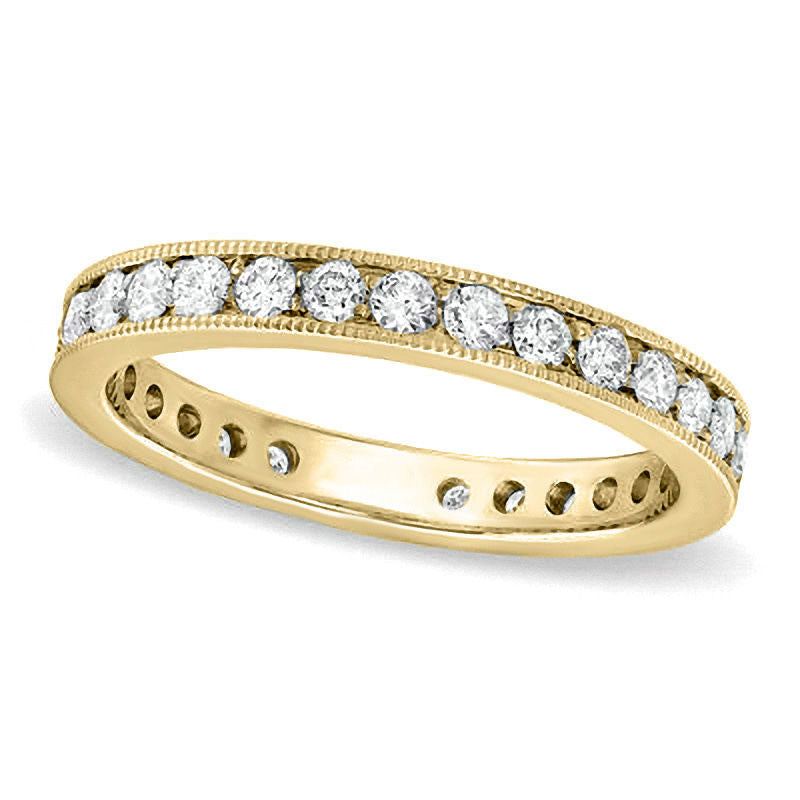 1.0 CT. T.W. Certified Natural Diamond Eternity Wedding Band in Solid 18K Gold (G/SI2)