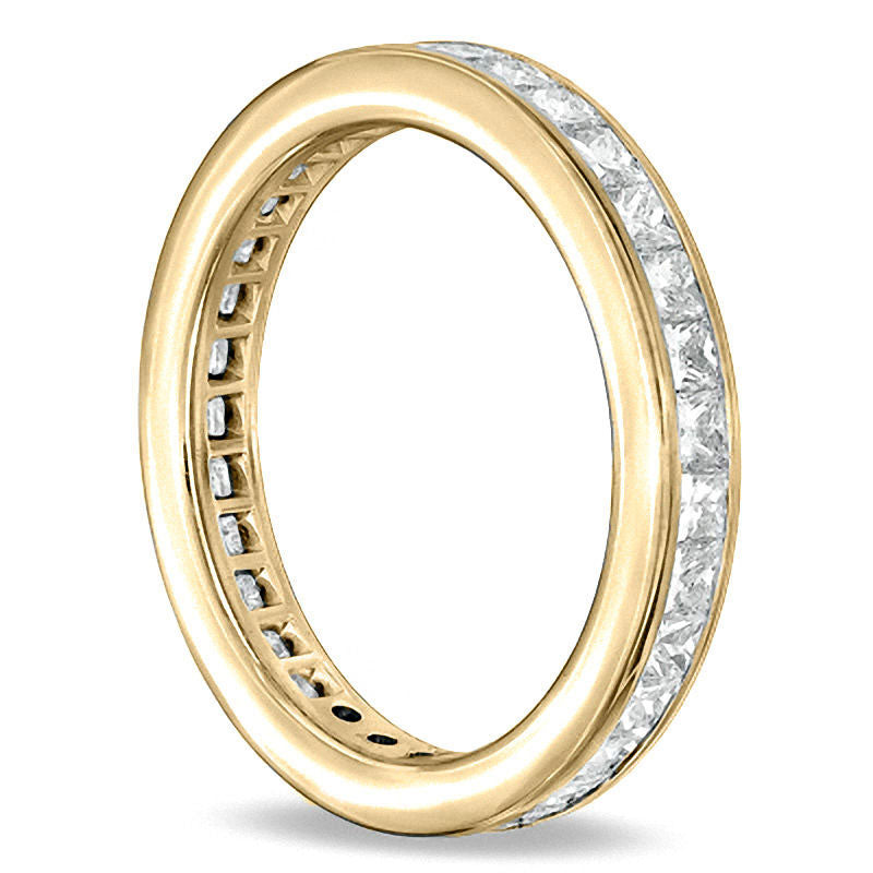 2.0 CT. T.W. Certified Princess-Cut Natural Diamond Eternity Wedding Band in Solid 18K Gold (G/SI2)