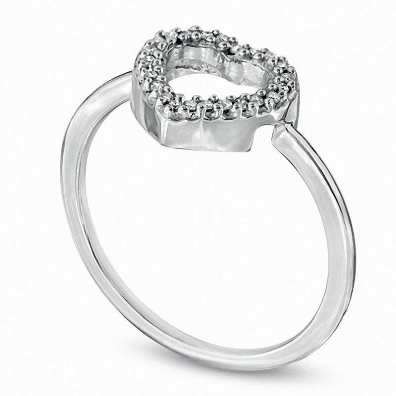 0.13 CT. T.W. Champagne and White Natural Diamond Heart Ring in Sterling Silver