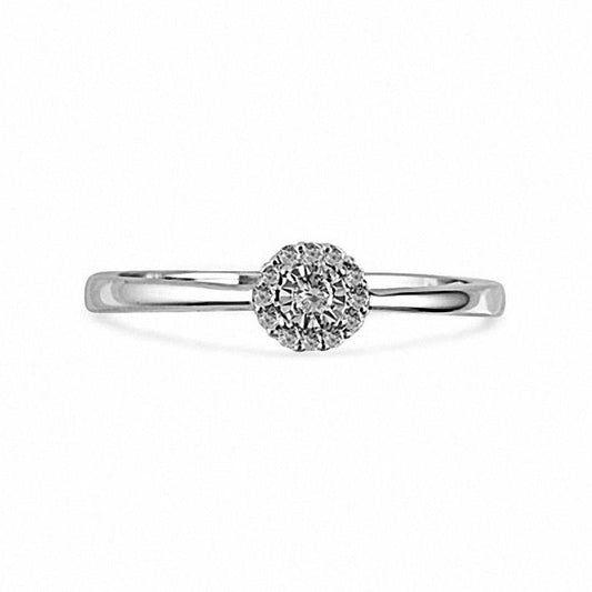 0.10 CT. T.W. Natural Diamond Frame Promise Ring in Sterling Silver