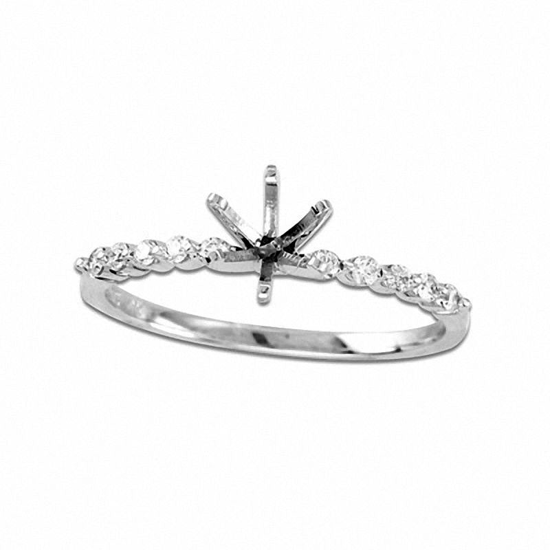 0.25 CT. T.W. Natural Diamond Semi-Mount Bridal Engagement Ring Set in Solid 14K White Gold