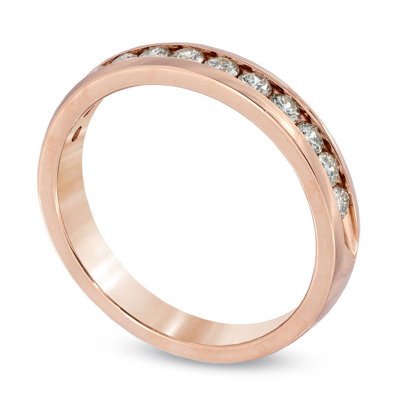 0.50 CT. T.W. Natural Diamond Anniversary Band in Solid 14K Rose Gold