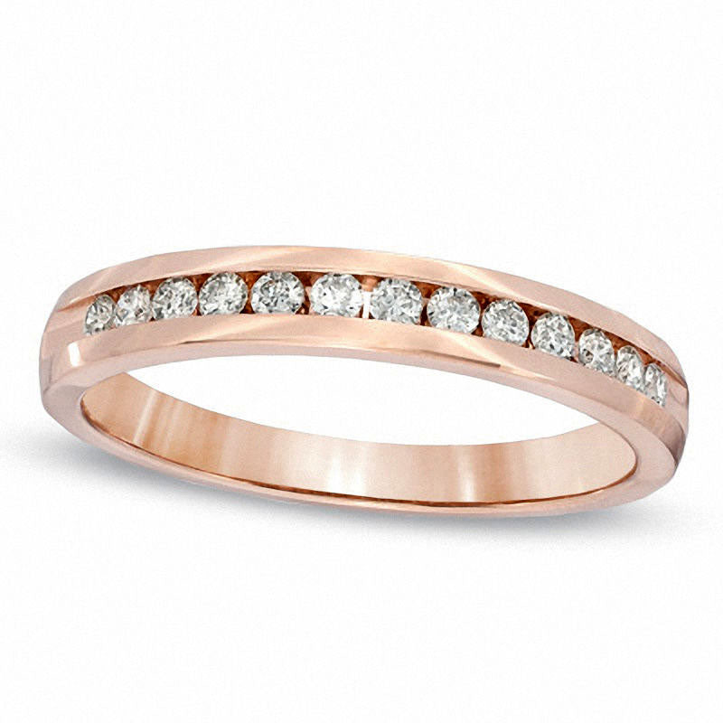 0.25 CT. T.W. Natural Diamond Anniversary Band in Solid 14K Rose Gold