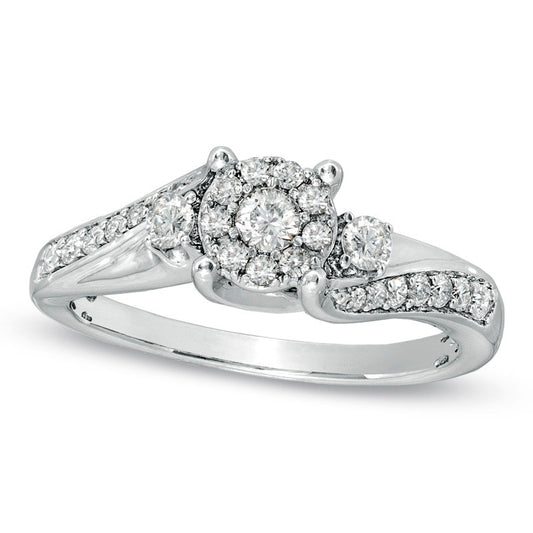 0.50 CT. T.W. Composite Natural Diamond Engagement Ring in Solid 10K White Gold