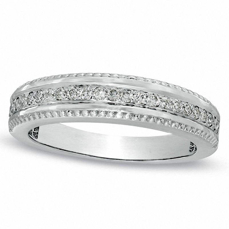 Men's 0.25 CT. T.W. Natural Diamond Wedding Band in Solid 10K White Gold