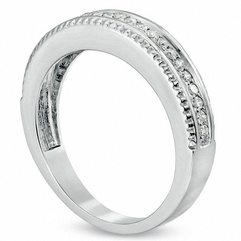 Men's 0.25 CT. T.W. Natural Diamond Wedding Band in Solid 10K White Gold