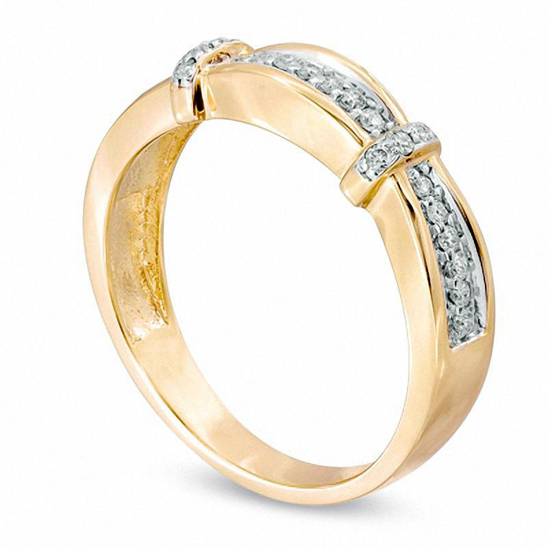 Men's 0.25 CT. T.W. Natural Diamond Collar Wedding Band in Solid 10K Yellow Gold