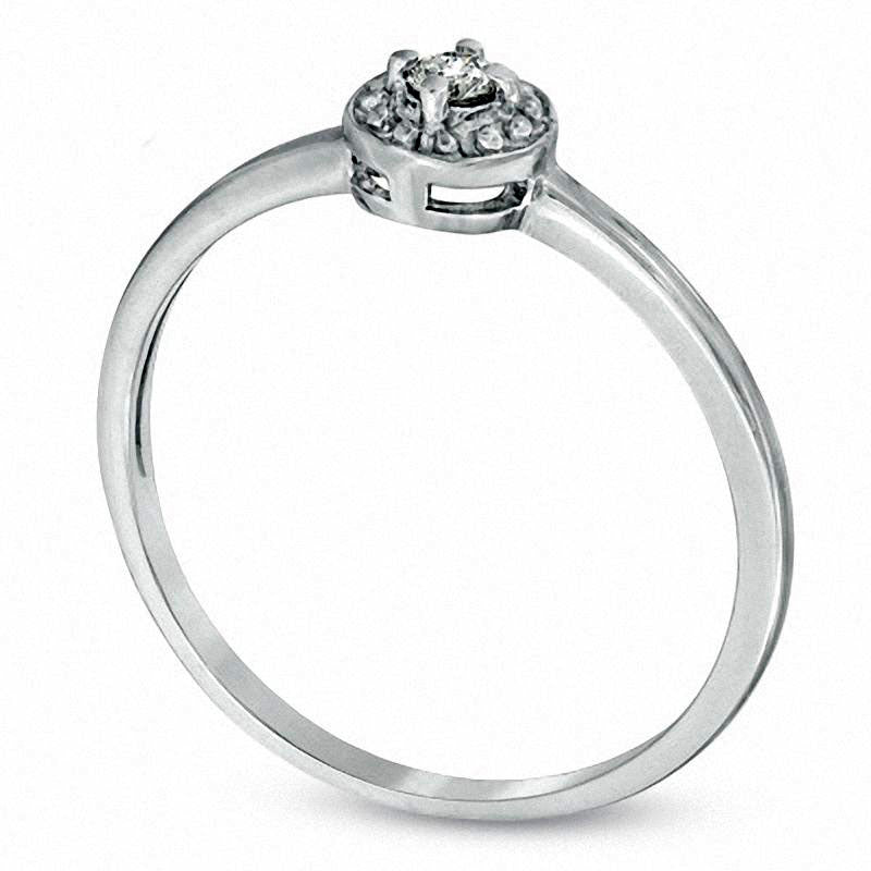 Natural Diamond Accent Promise Ring in Solid 10K White Gold