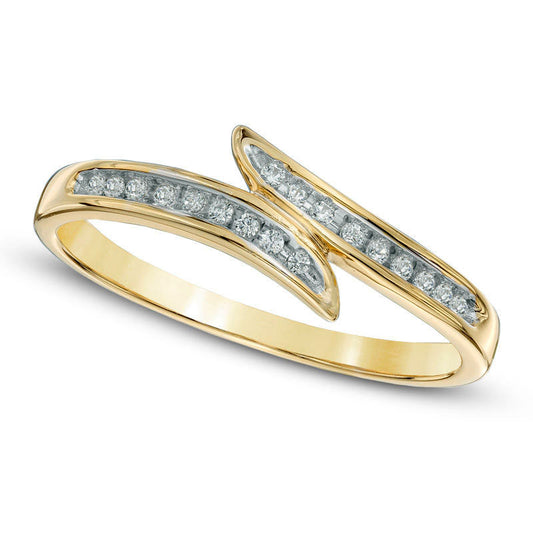 0.10 CT. T.W. Natural Diamond Bypass Ring in Solid 10K Yellow Gold