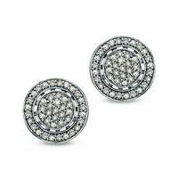 0.5 CT. T.W. Diamond Cluster Stud Earrings in Sterling Silver