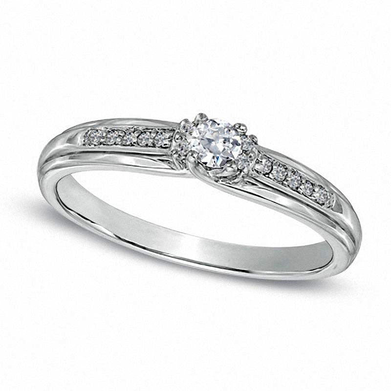 0.13 CT. T.W. Natural Diamond Promise Ring in Sterling Silver