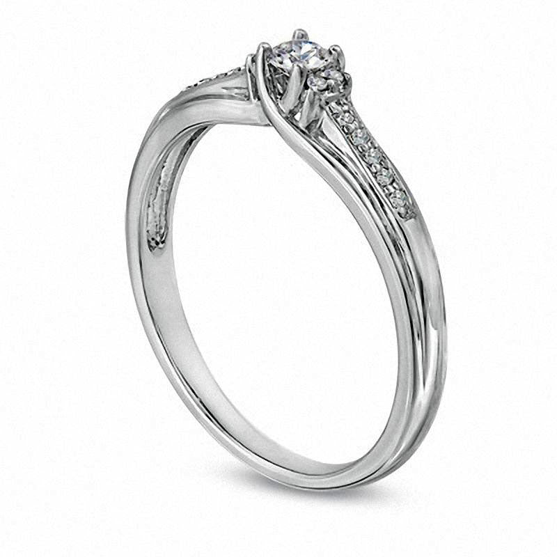 0.13 CT. T.W. Natural Diamond Promise Ring in Sterling Silver