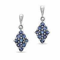 Kite-Shaped Tanzanite Earrings in Sterling Silver