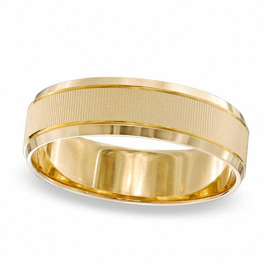 Men's 6.0mm Wedding Band in Solid 10K Yellow Gold