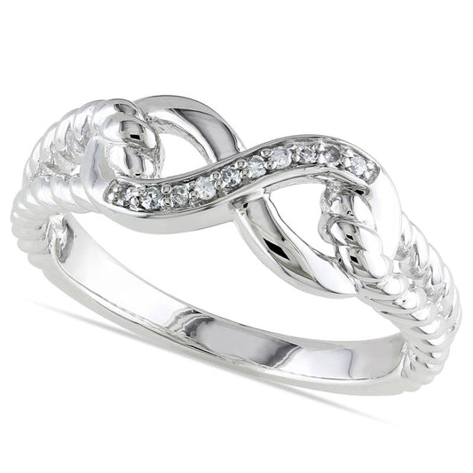 0.05 CT. T.W. Natural Diamond Infinity Rope Ring in Sterling Silver