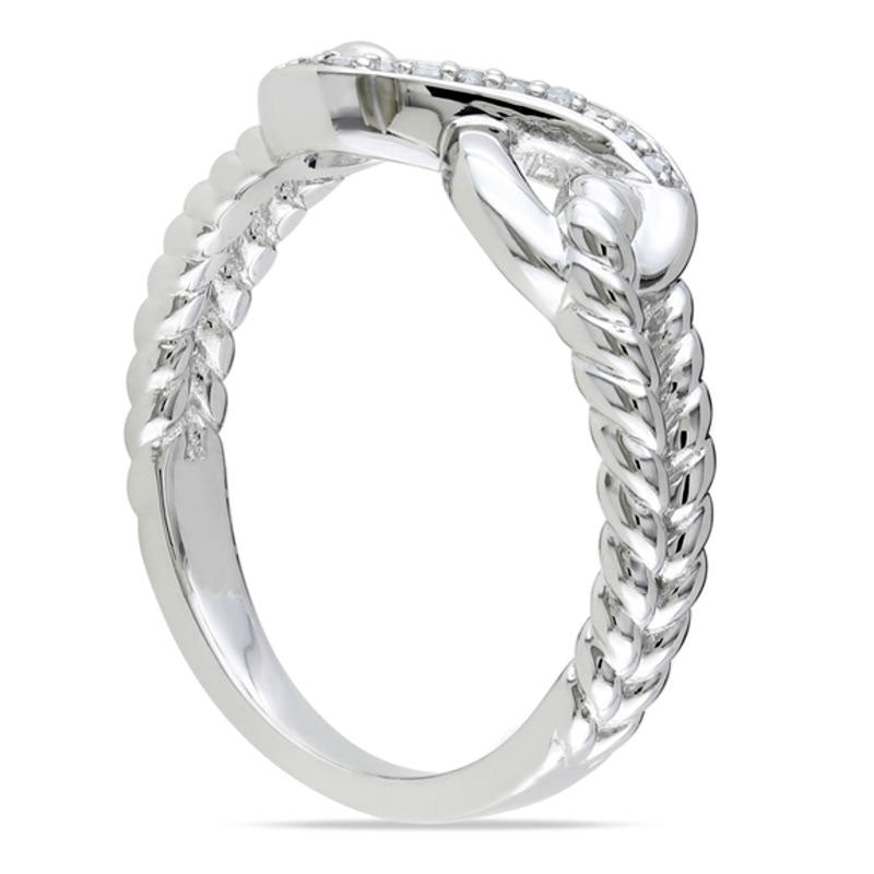 0.05 CT. T.W. Natural Diamond Infinity Rope Ring in Sterling Silver