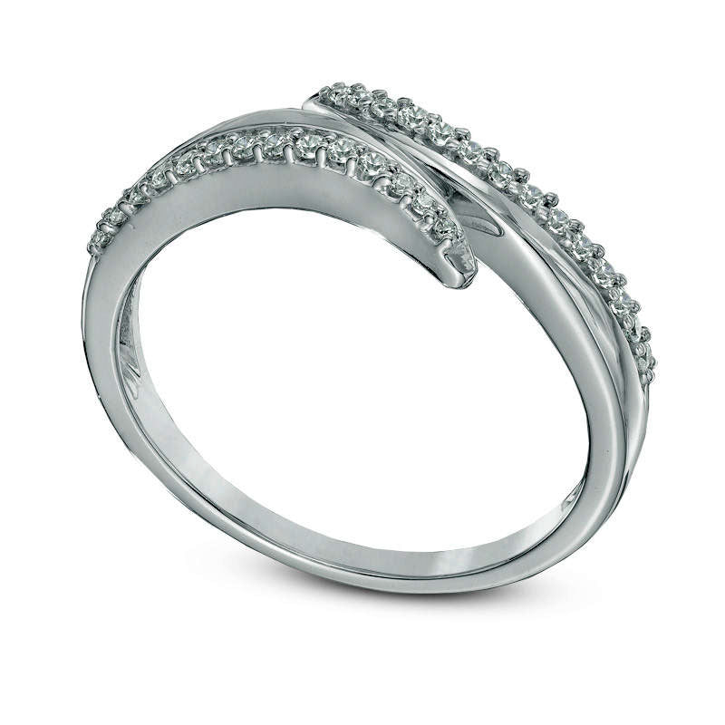 0.17 CT. T.W. Natural Diamond Bypass Ring in Solid 10K White Gold