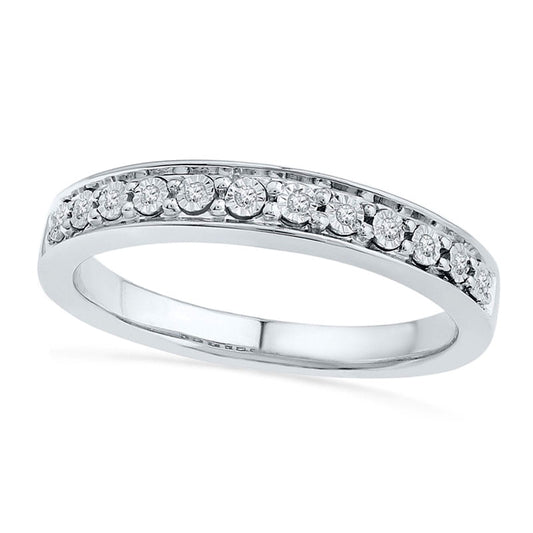 Natural Diamond Accent Anniversary Band in Sterling Silver