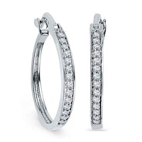 0.2 CT. T.W. Diamond Hoop Earrings in Sterling Silver