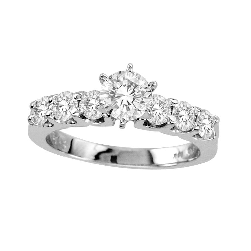 2.5 CT. T.W. Natural Diamond Bridal Engagement Ring Set in Solid 14K White Gold