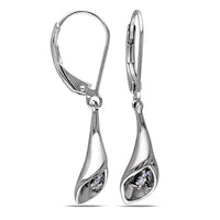 Diamond Accent Calla Lily Drop Earrings in Sterling Silver