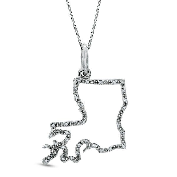 Elegant Louisiana State Silhouette Necklaces Gold