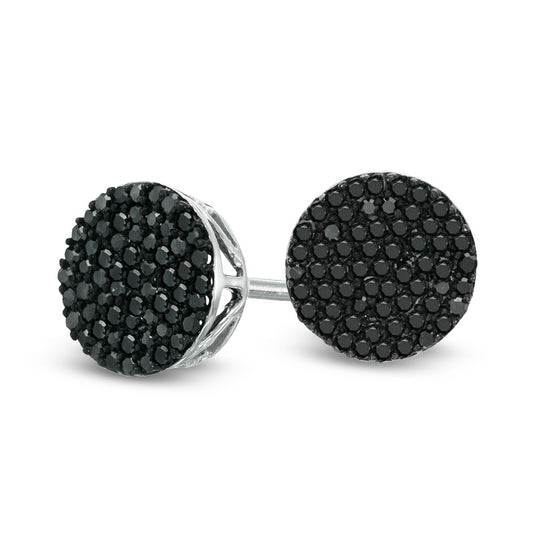 0.33 CT. T.W. Enhanced Black Diamond Composite Stud Earrings in 10K White Gold