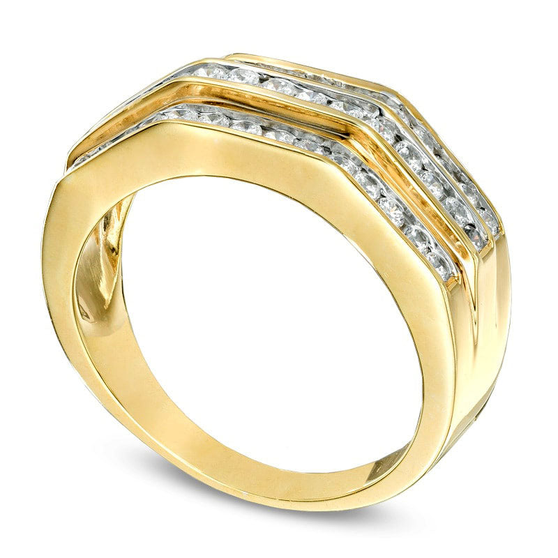 Men's 1.0 CT. T.W. Natural Diamond Wedding Band in Solid 10K Yellow Gold