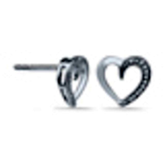 0.1 CT. T.W. Diamond Heart Stud Earrings in 10K White Gold