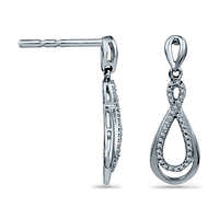 0.2 CT. T.W. Diamond Infinity Drop Earrings in Sterling Silver