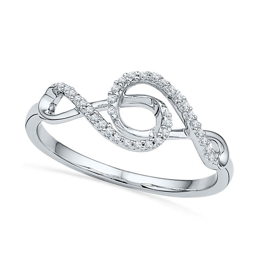 0.10 CT. T.W. Natural Diamond Double Infinity Ring in Sterling Silver