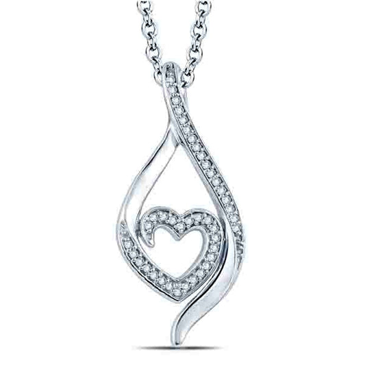 0.1 CT. T.W. Natural Diamond Heart In Infinity Pendant in Sterling Silver