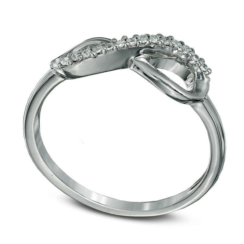 Natural Diamond Accent Sideways Infinity Midi Ring in Sterling Silver