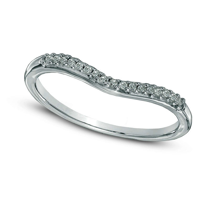 0.05 CT. T.W. Natural Diamond Chevron Midi Ring in Sterling Silver