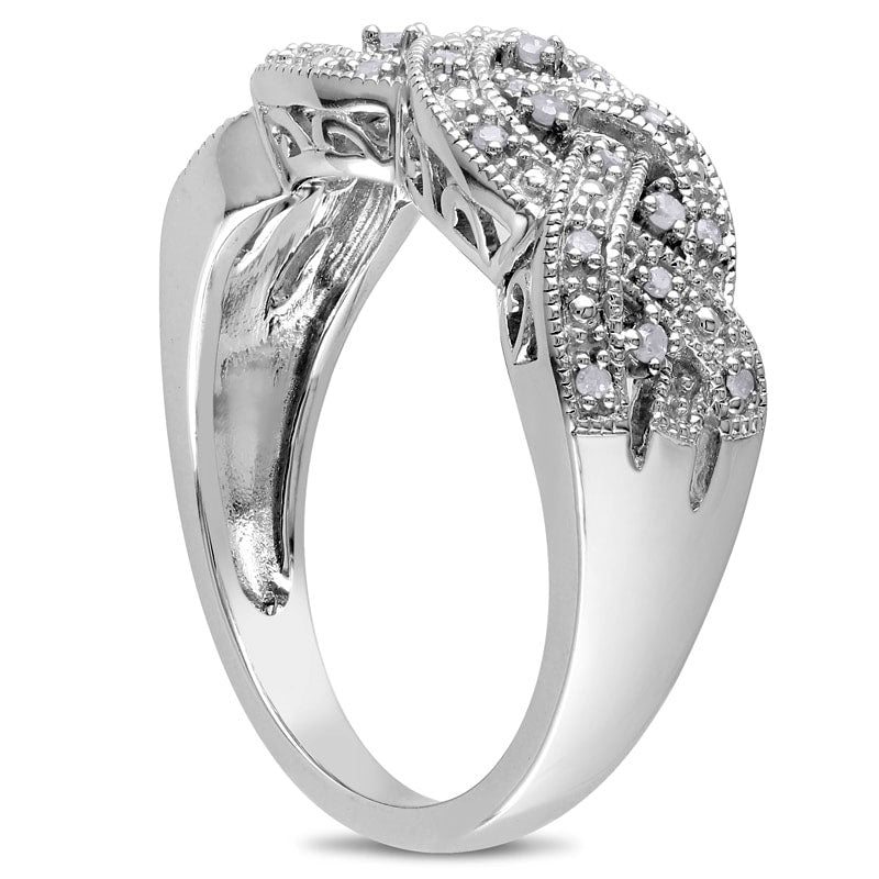 0.13 CT. T.W. Natural Diamond Braid Band in Sterling Silver